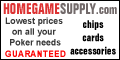 5% off code: HPT5 at Home Game Supply! HomeGameSupply banner ad